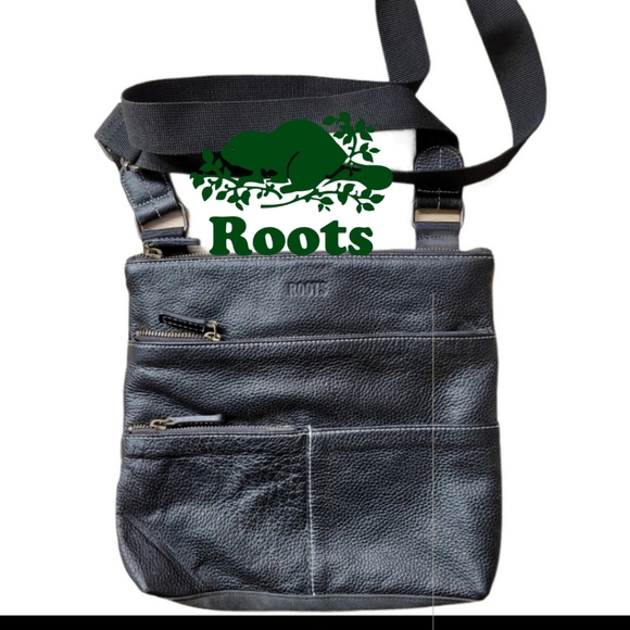 Roots Handbags - ROOTS leather and nylon crossbody